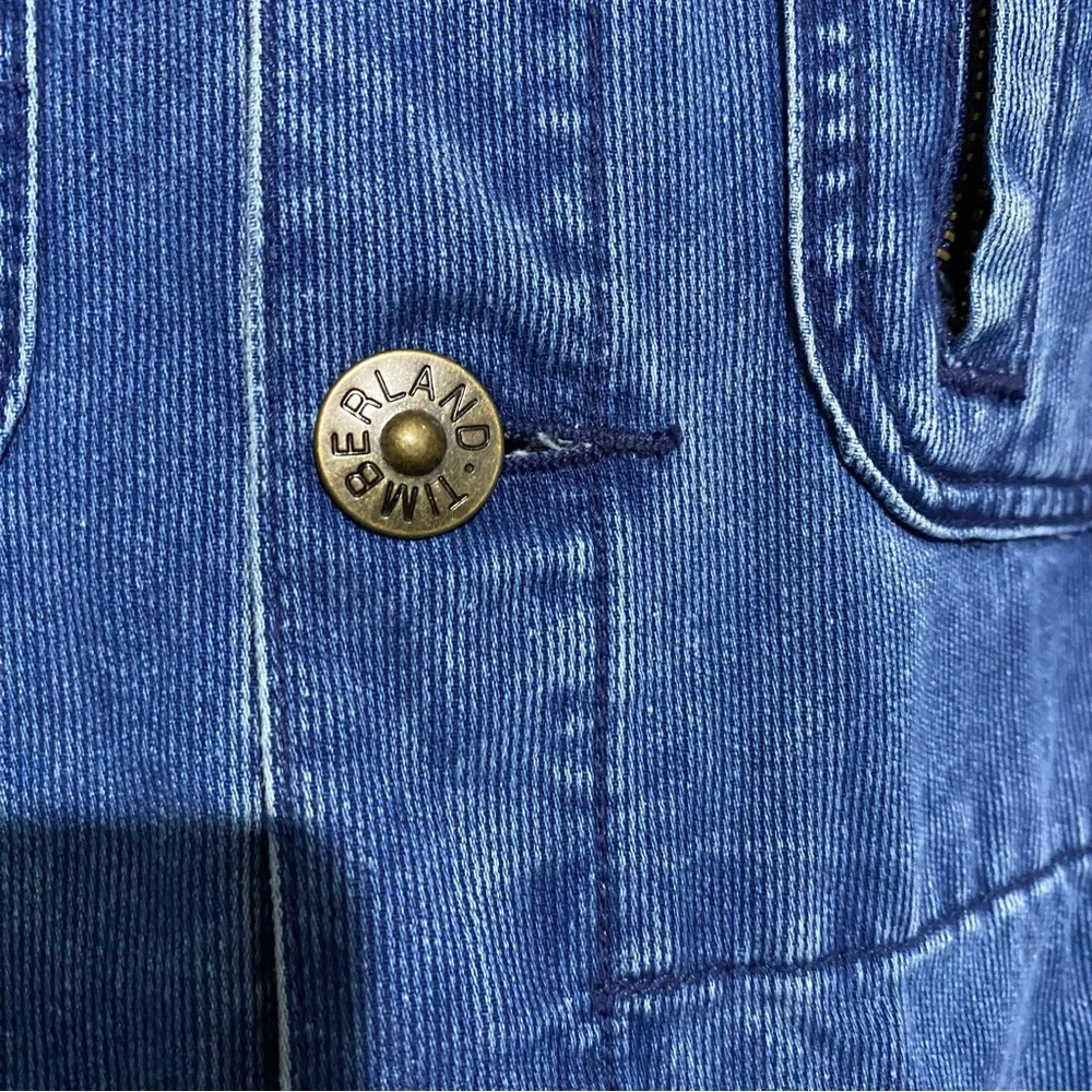 Timberland Chore Jacket Coat Denim M L XL XXL Chest 54” Blue Utility Oversized - Picture 10 of 16